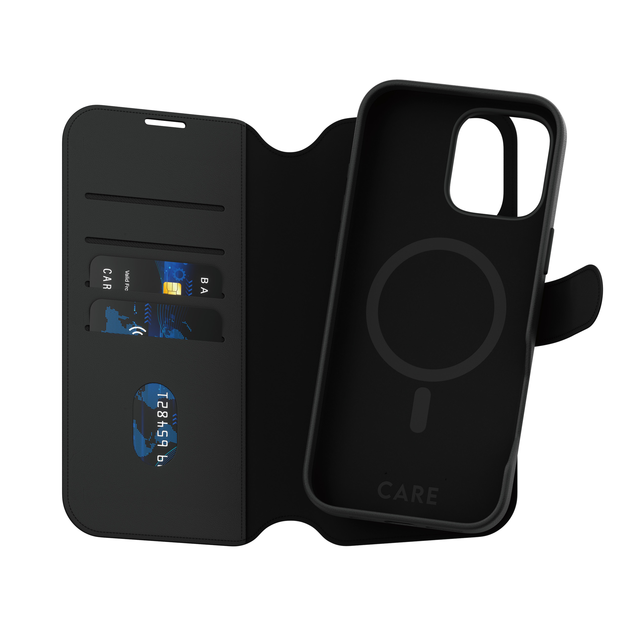 PanzerGlass CARE by � Tango 2-in-1 Wallet Case w. MagSafe iPhone 16 Pro Max coque de protection pour t�l�phones portables Housse Noir