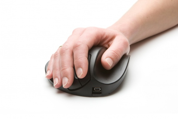 Bakker Elkhuizen HandShoeMouse Large - Maus - Fr Rechtshnder - optisch - 3 Tasten - kabellos - kabelloser Empfnger (USB)