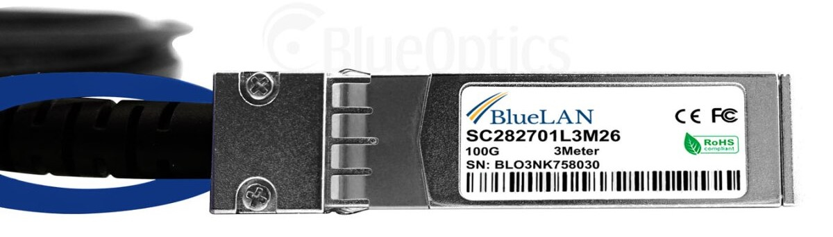 BlueOptics XQ+BC0003-XS+-BL cable infiniBanc 3 m QSFP28 4xSFP28 Negro, Plata