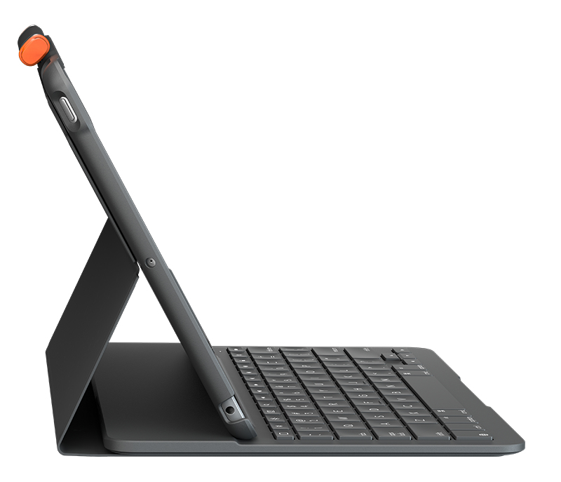 Logitech Slim Folio - Tastatur und Foliohlle - kabellos - Bluetooth - QWERTZ - Deutsch - Graphite - fr Apple 10.2-inch iPad (7. Generation, 8. Generation, 9. Generation)