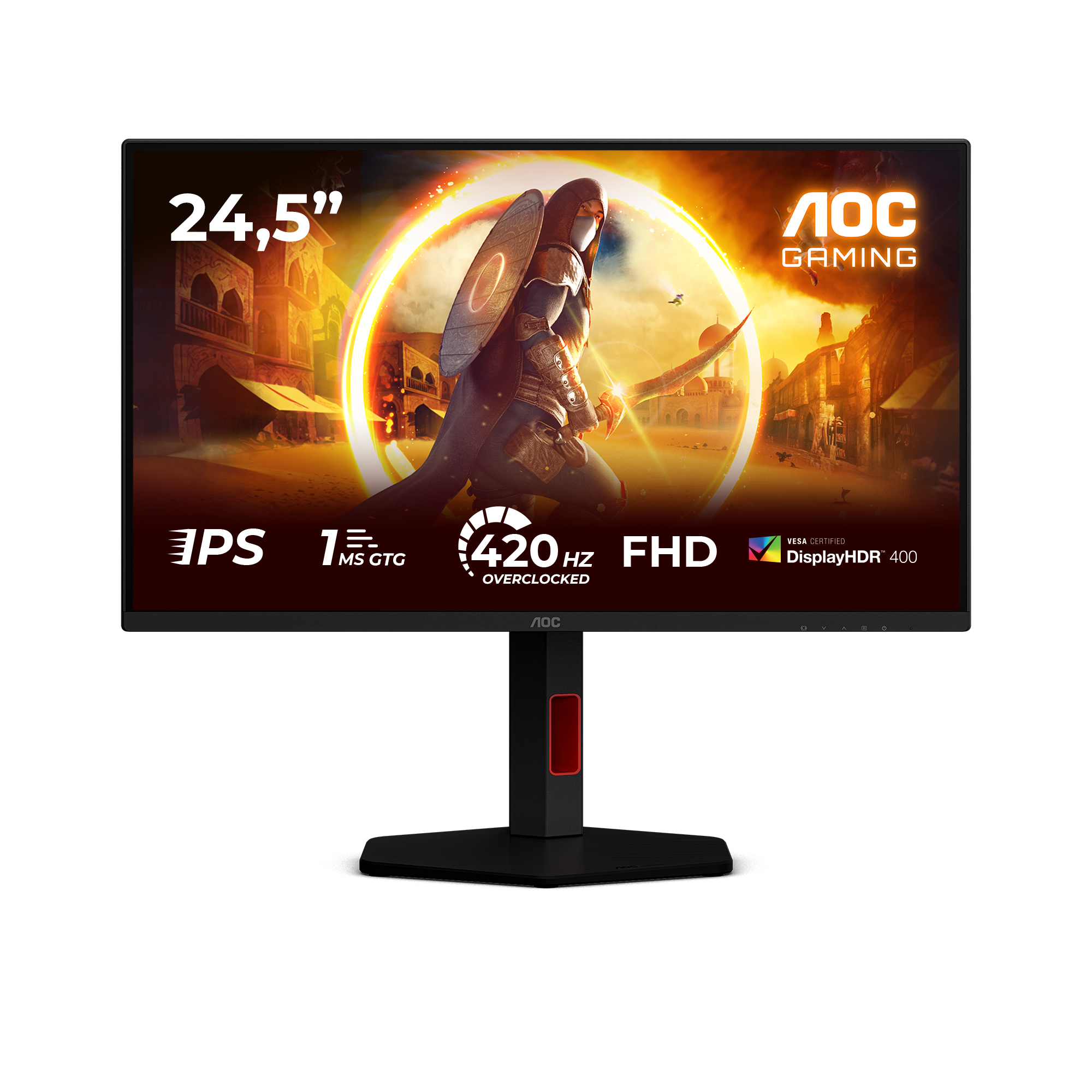 AOC G4 25G4KUR pantalla para PC 62,2 cm (24.5) 1920 x 1080 Pixeles Full HD LED Negro, Rojo