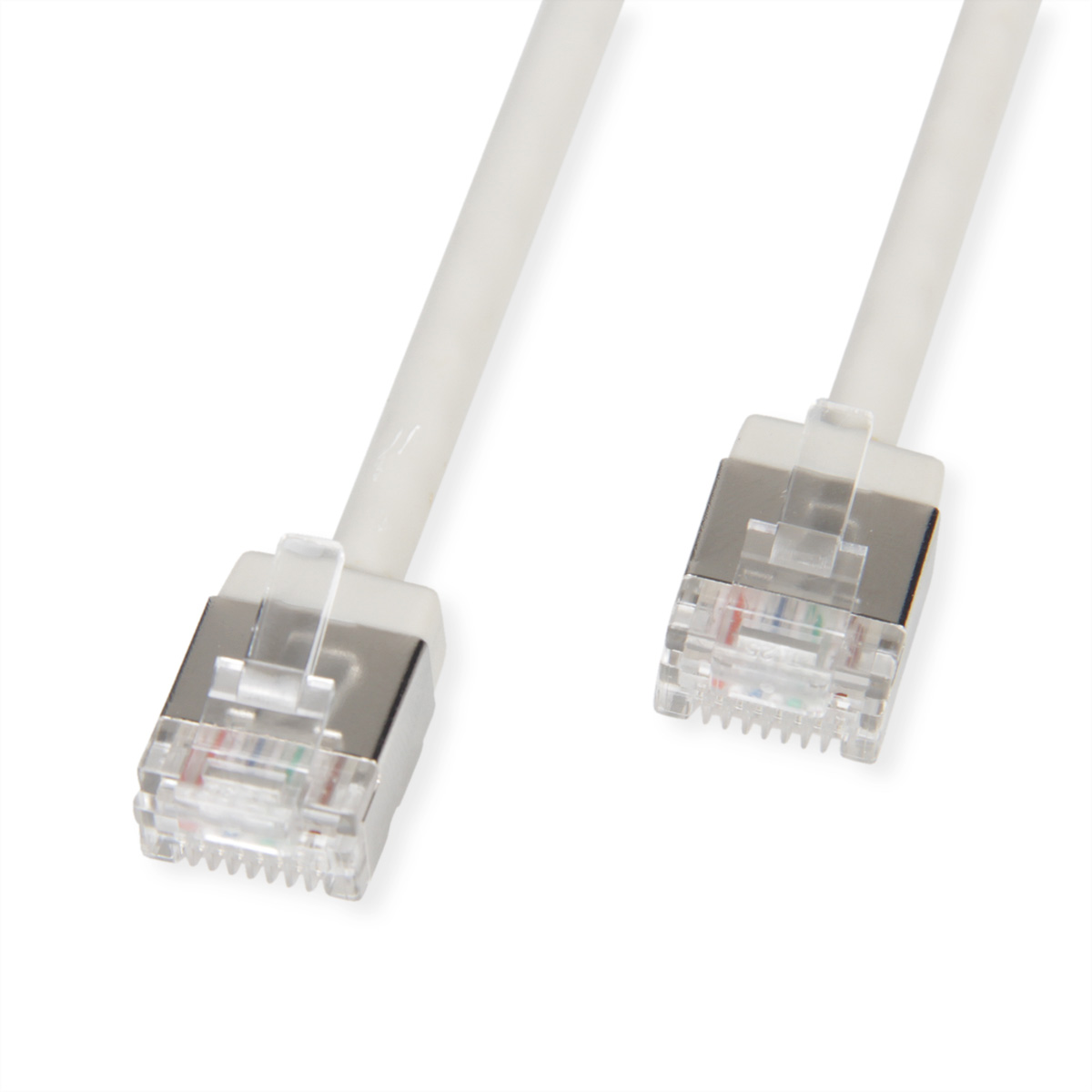 ROLINE U/FTP Patchkabel Kat.6A Ultra- kurzer RJ45 grau 2m - Netzwerk - FTP