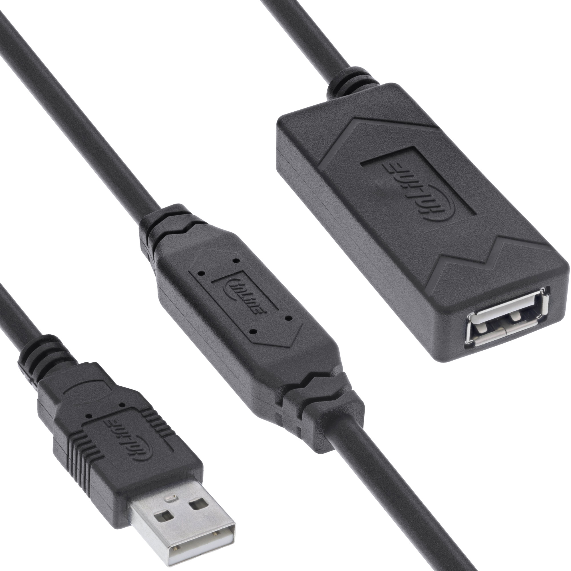 InLine USB 2.0 active extension, USB-A male/female, 15m