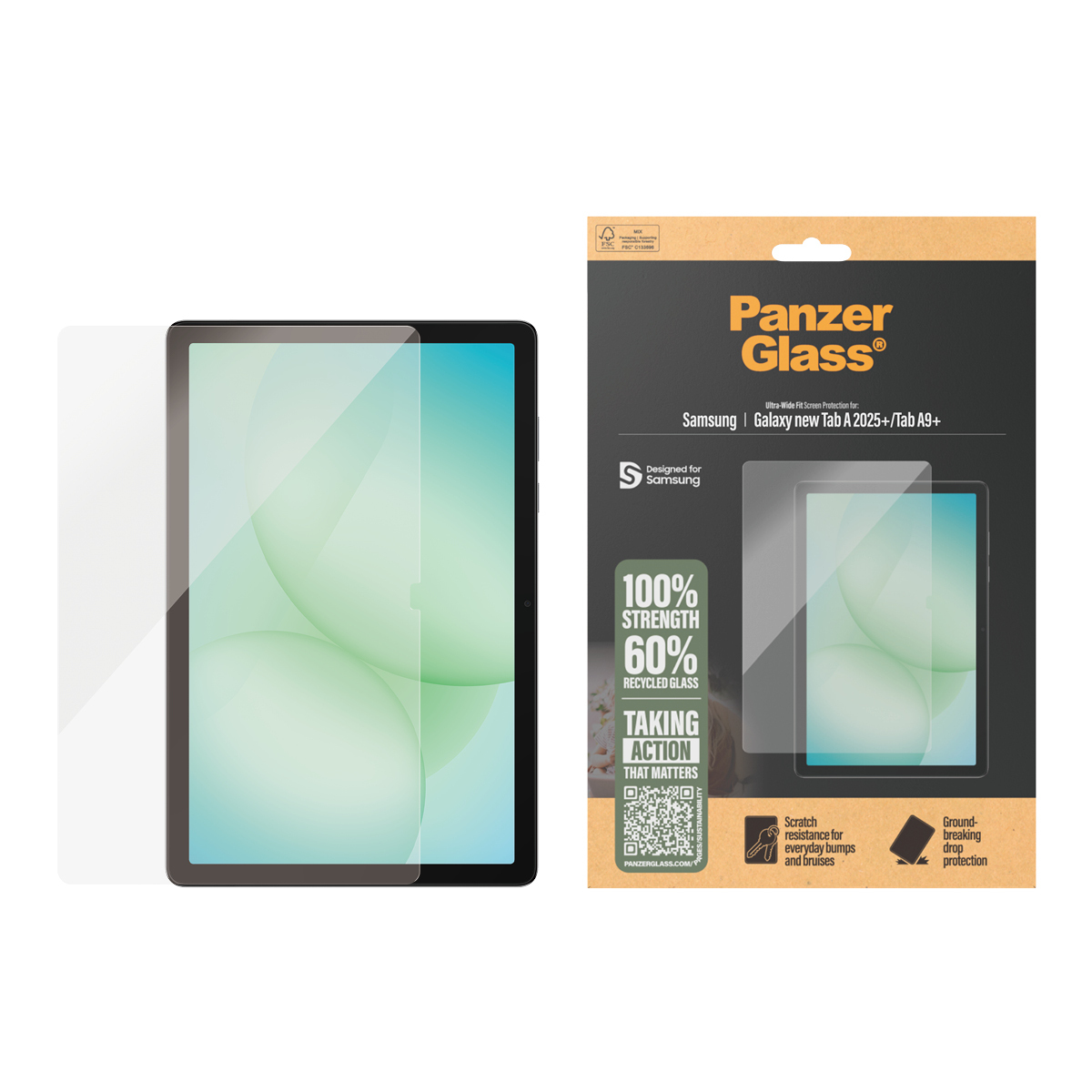 PanzerGlass � Screen Protector Samsung Galaxy Tab A11+ | Tab A9+ | Ultra-Wide Fit Protection d�cran transparent 1 pi�ce(s)