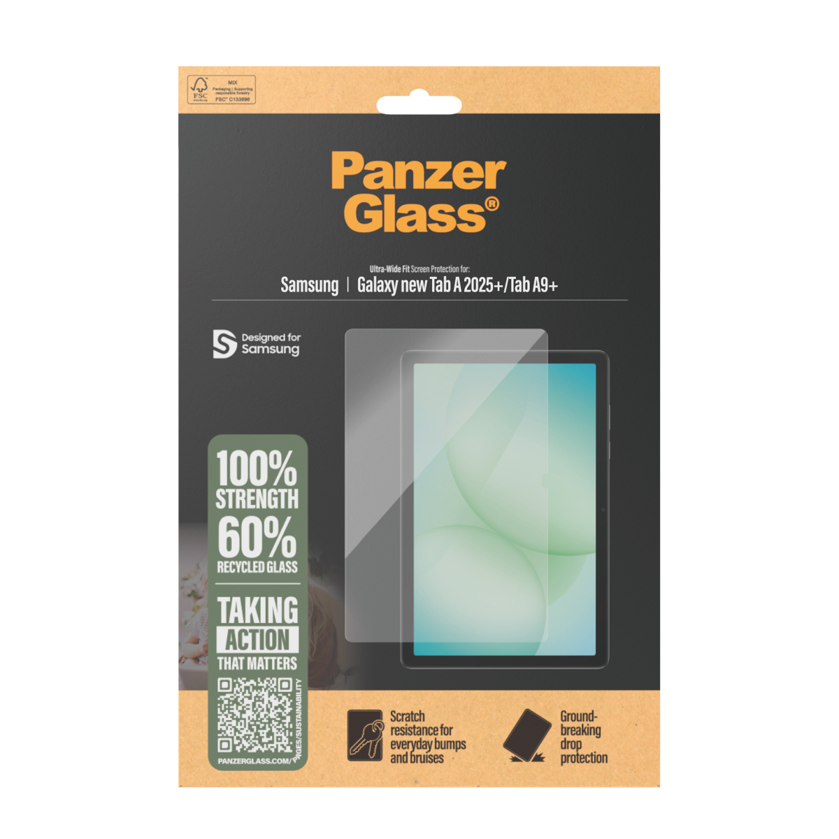 PanzerGlass � Screen Protector Samsung Galaxy Tab A11+ | Tab A9+ | Ultra-Wide Fit Protection d�cran transparent 1 pi�ce(s)
