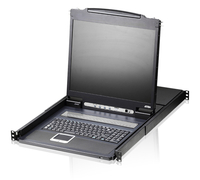 ATEN CL1308N, DE commutateur �cran, clavier et souris Grille de montage Noir