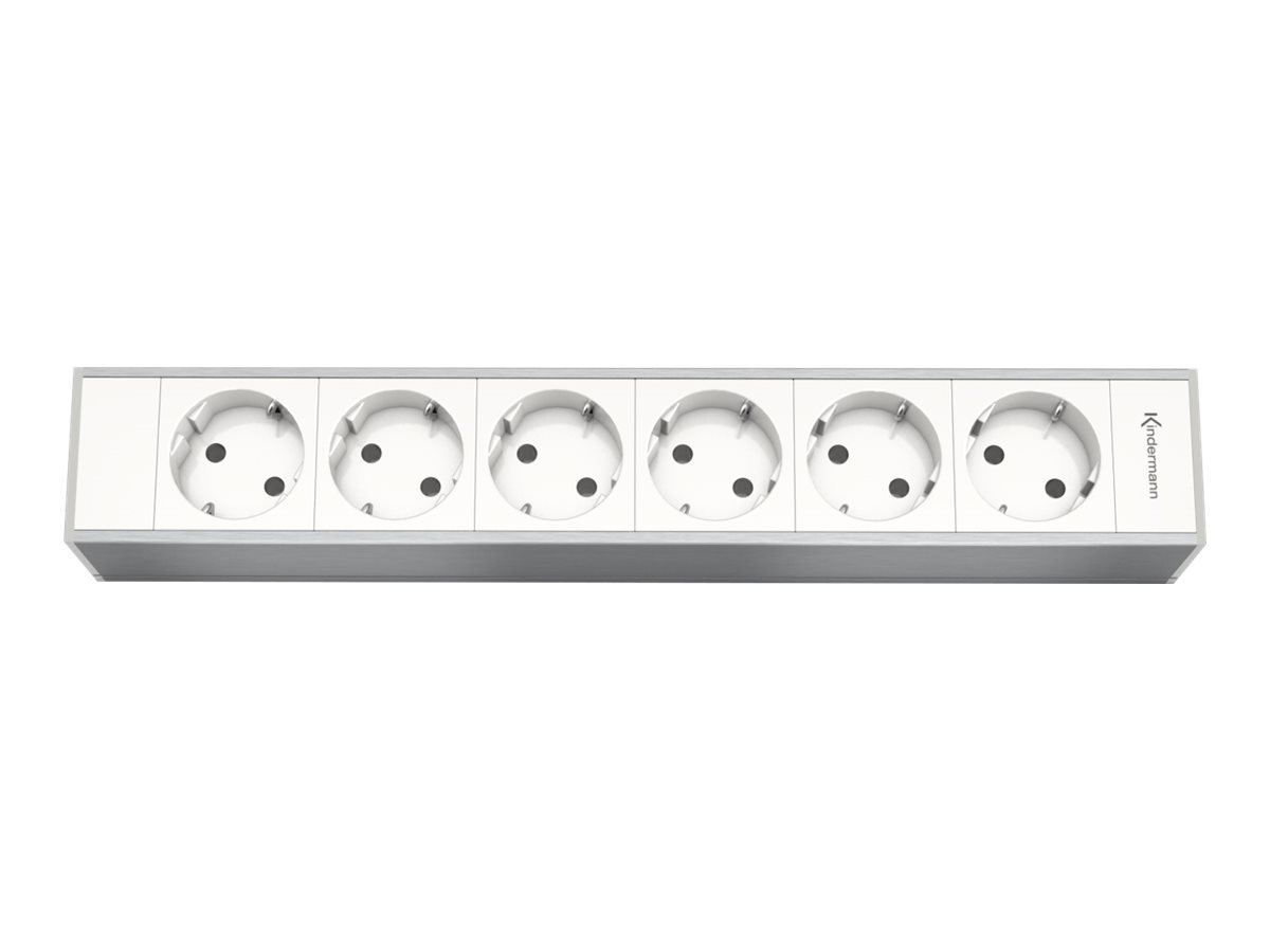 Kindermann 7449000306 boitier de prise de courant Type F Aluminium, Blanc
