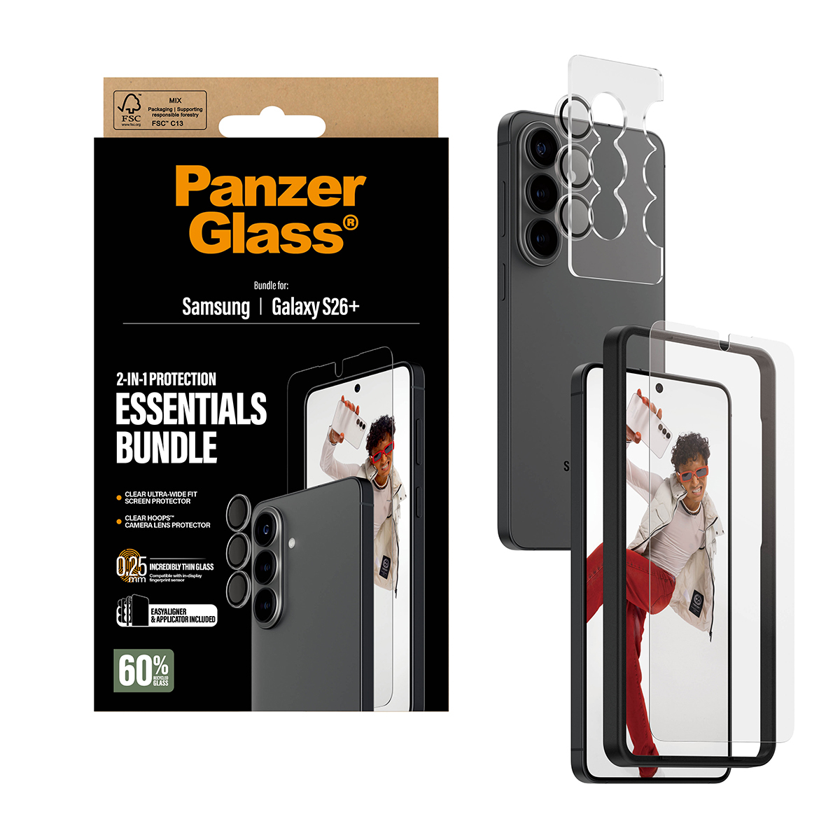 PanzerGlass � 2-in-1 Hoops� Bundle Samsung Galaxy S26+ | Ultra-Wide Fit