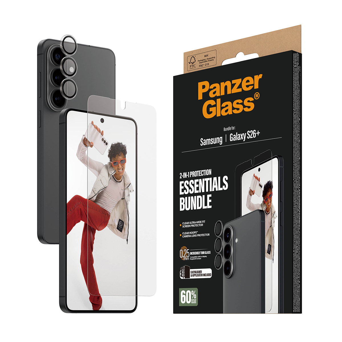 PanzerGlass � 2-in-1 Hoops� Bundle Samsung Galaxy S26+ | Ultra-Wide Fit