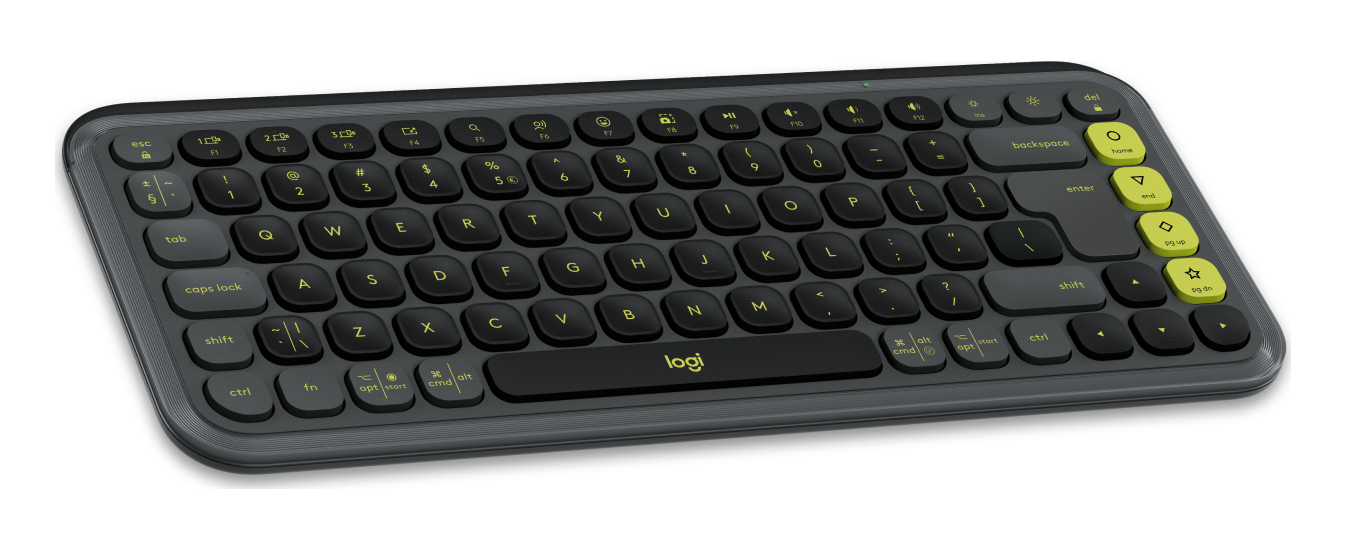 Logitech POP Icon Combo keyboard Mouse included Universal Bluetooth QWERTY US International Granite, Green