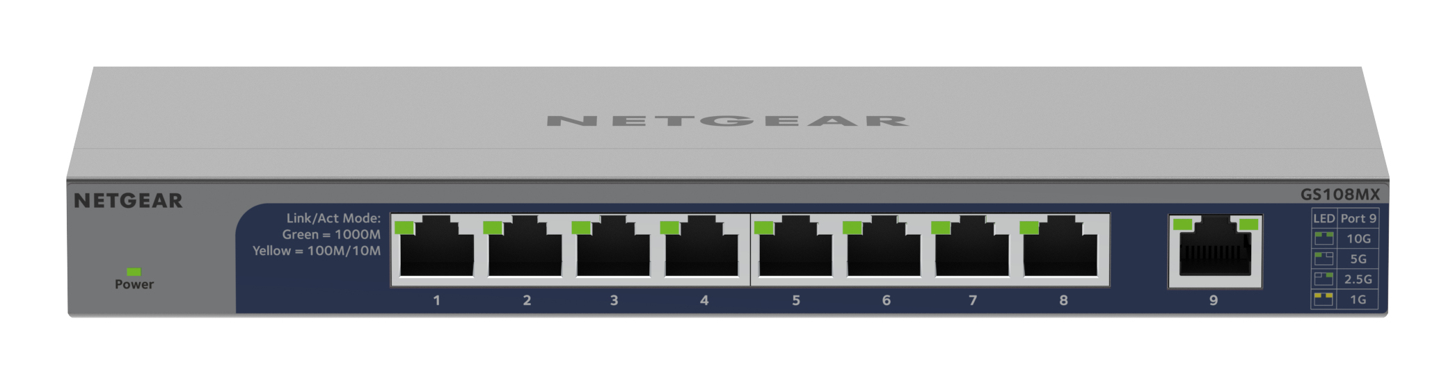 Netgear 8PT GIG UM+1P 10G/MULTI-GIG Uplink Switch GS108MX