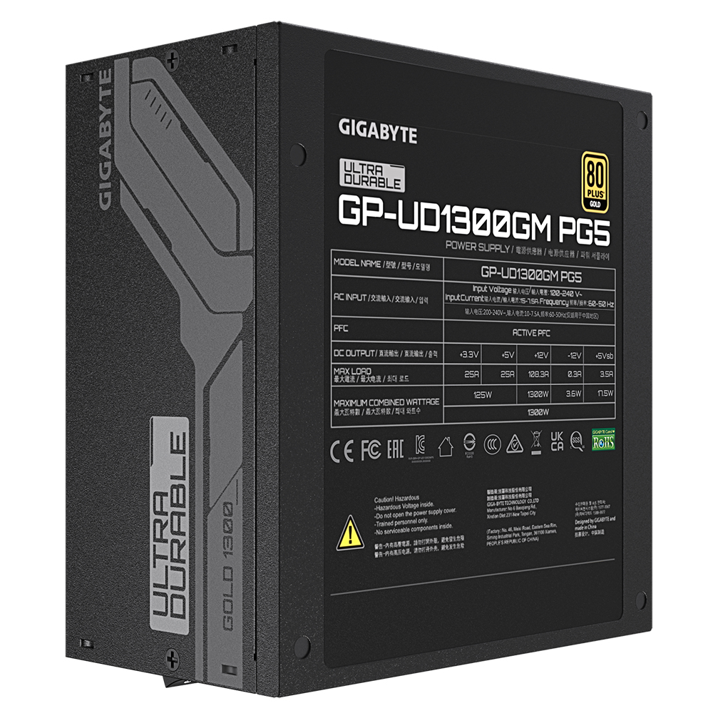 Gigabyte UD1300GM PG5 unidad de fuente de alimentaci�n 1300 W 20+4 pin ATX ATX Negro