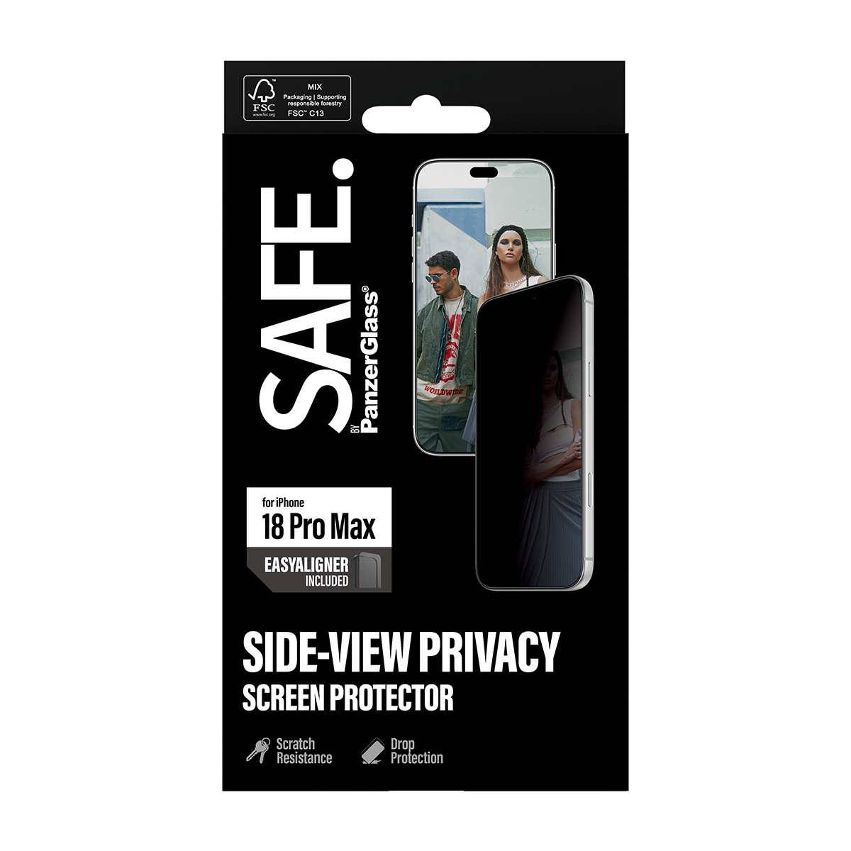 PanzerGlass SAFE. by � Privacy Screen Protector iPhone 2026 Pro Max | Ultra-Wide Fit m. EasyAligner Protector de pantalla 1 pieza(s)