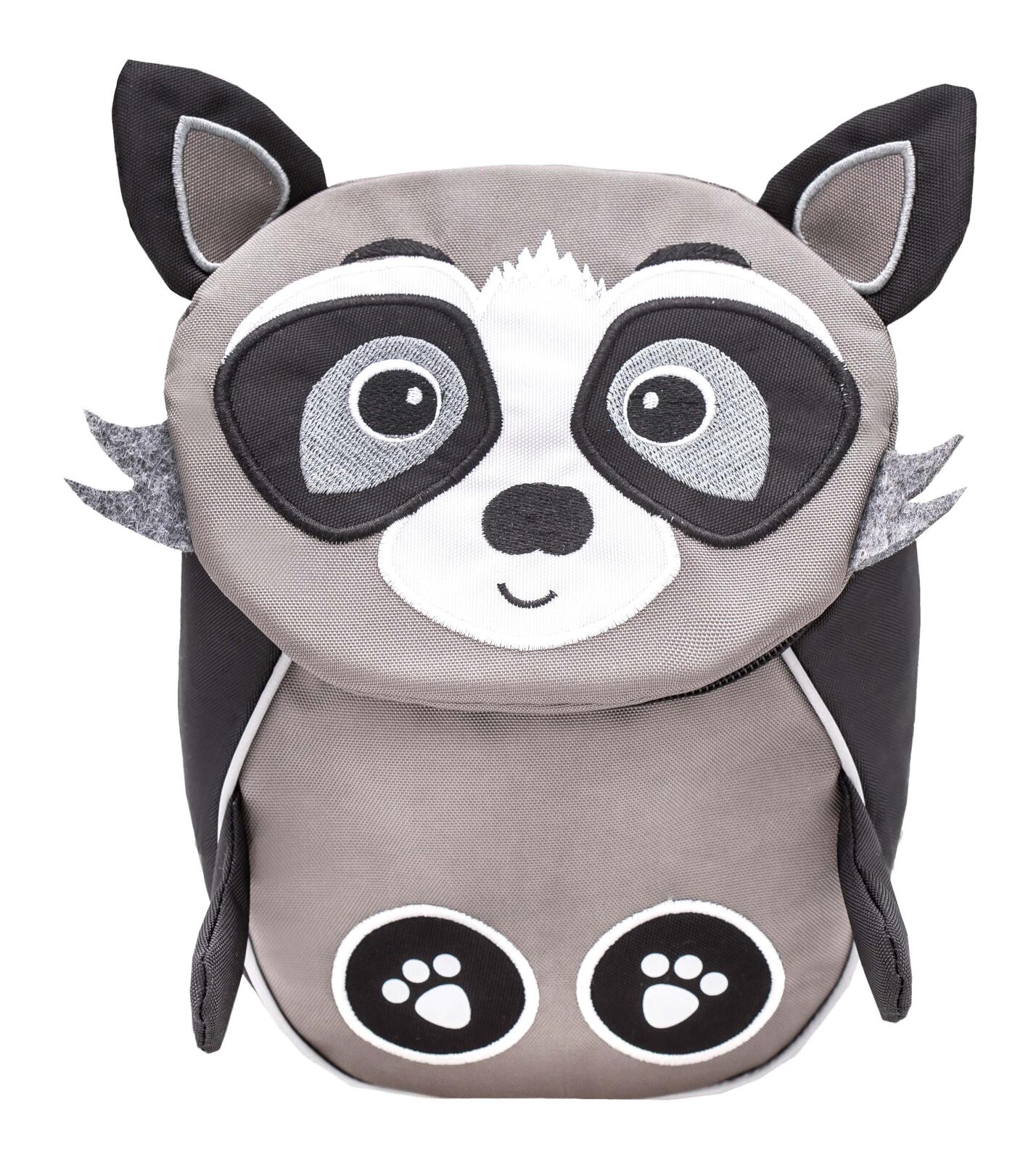 BELMIL Kindergartenrucksack Mini Animals Raccoon Kunstfaser grau/schwarz