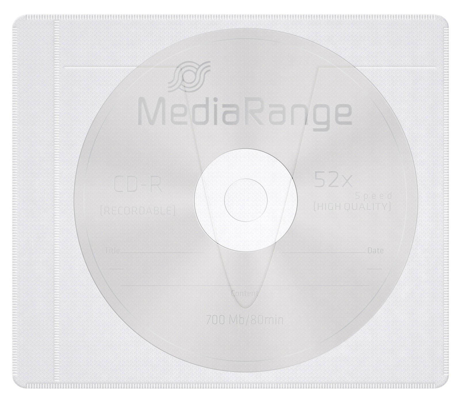 MEDIARANGE 50 1er CD-/DVD-Huellen selbstklebend transparent