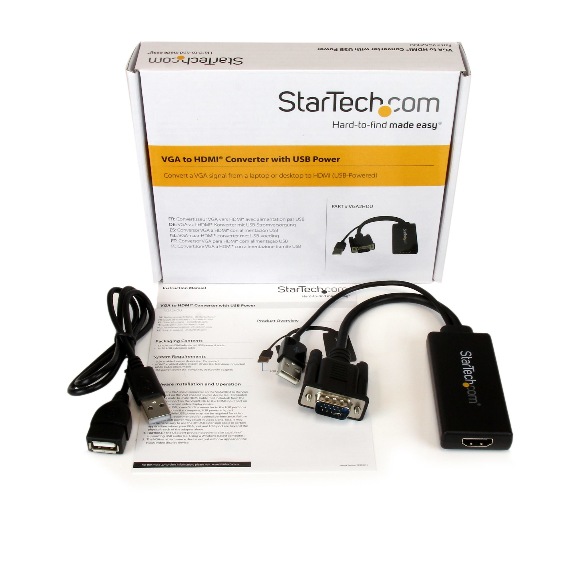 StarTech.com VGA2HDU  StarTech.com Adaptateur VGA vers HDMI avec