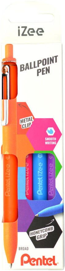 Pentel 4 Kugelschreiber iZee BX470 farbsortiert Schreibfarbe