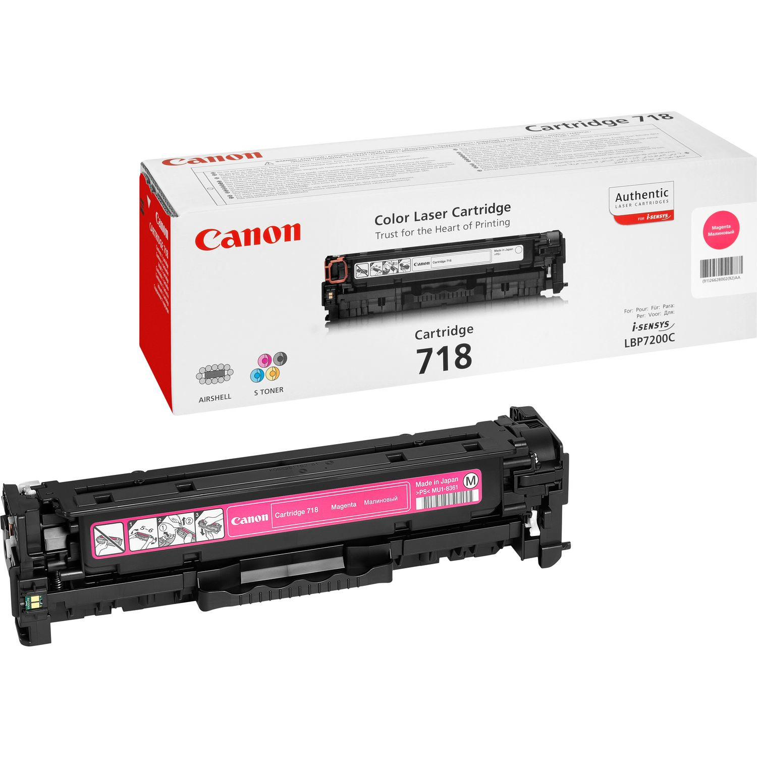 Canon 718 M - 2660B002 - Toner magenta - fr ImageCLASS LBP7200; i-SENSYS MF8330, MF8350; Laser Shot LBP-7200; Satera MF8330, MF8350
