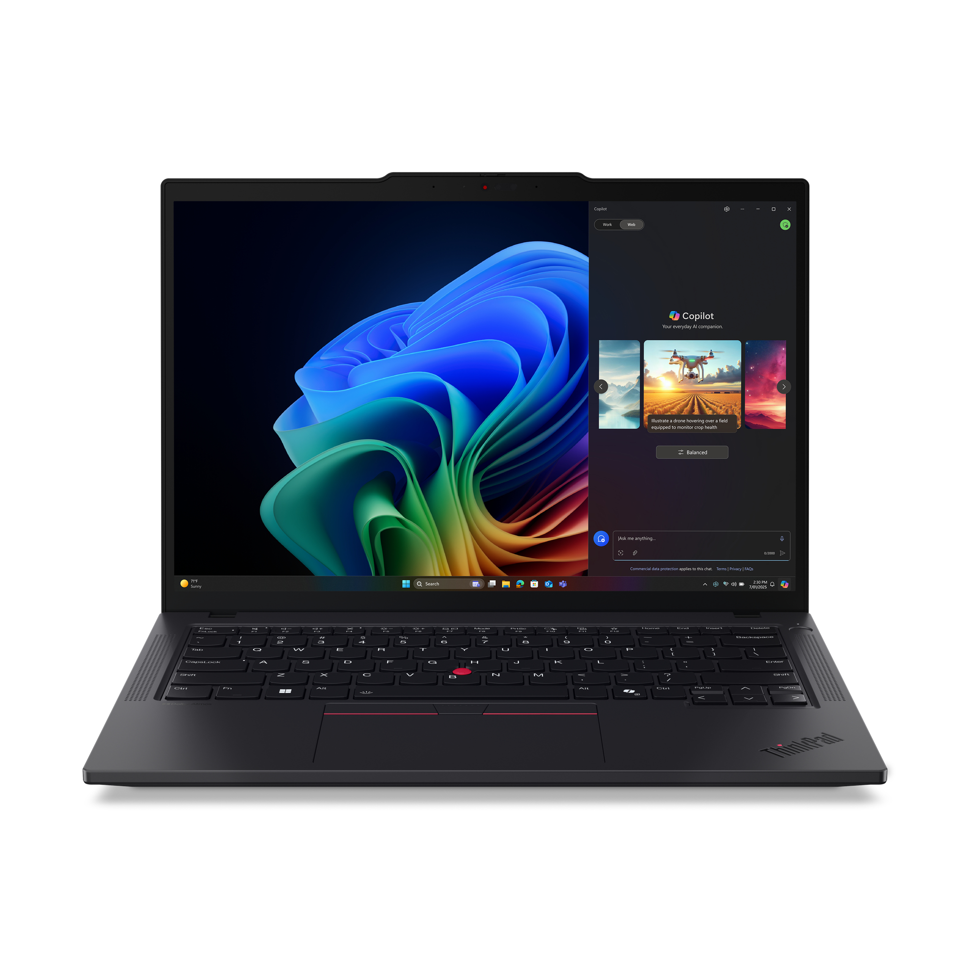 Lenovo ThinkPad T14 Gen 6 (AMD) Copilot+ PC AMD Ryzen AI 7 350 Computer portatile 35,6 cm (14) WUXGA 64 GB DDR5-SDRAM 1 TB SSD Wi-Fi 7 (802.11be) Windows 11 Pro Tedesco Nero