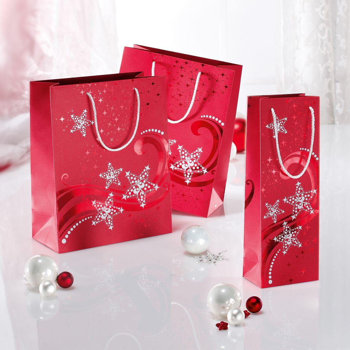 Sigel GT107 paper bag Red, Silver
