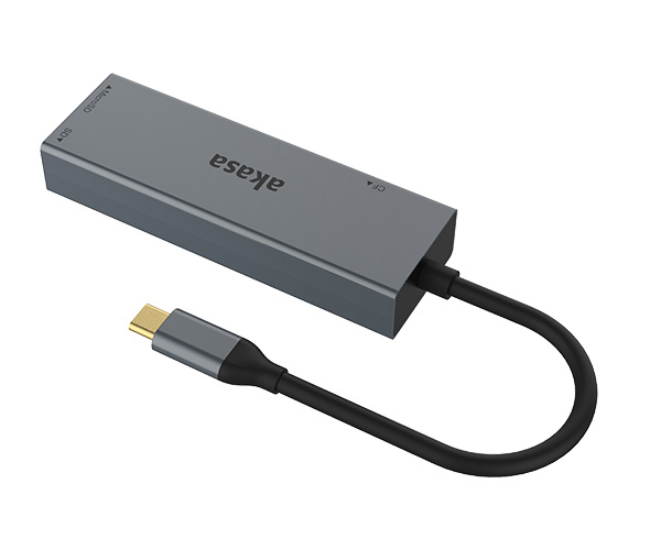 Akasa AK-CR-09BK lector de tarjeta USB 2.0 Type-C Gris