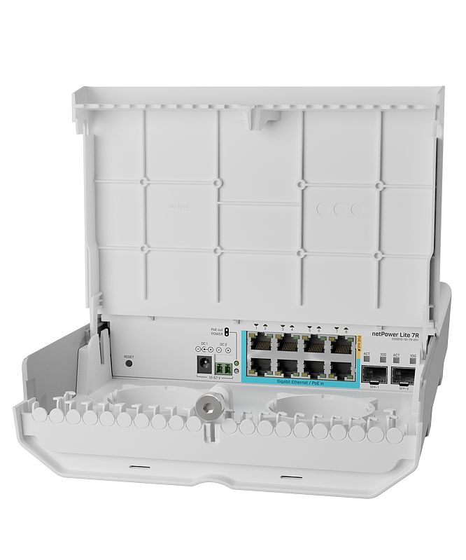 Mikrotik netPower Lite 7R Gigabit Ethernet (10/100/1000) Connexion Ethernet, supportant lalimentation via ce port (PoE) Blanc
