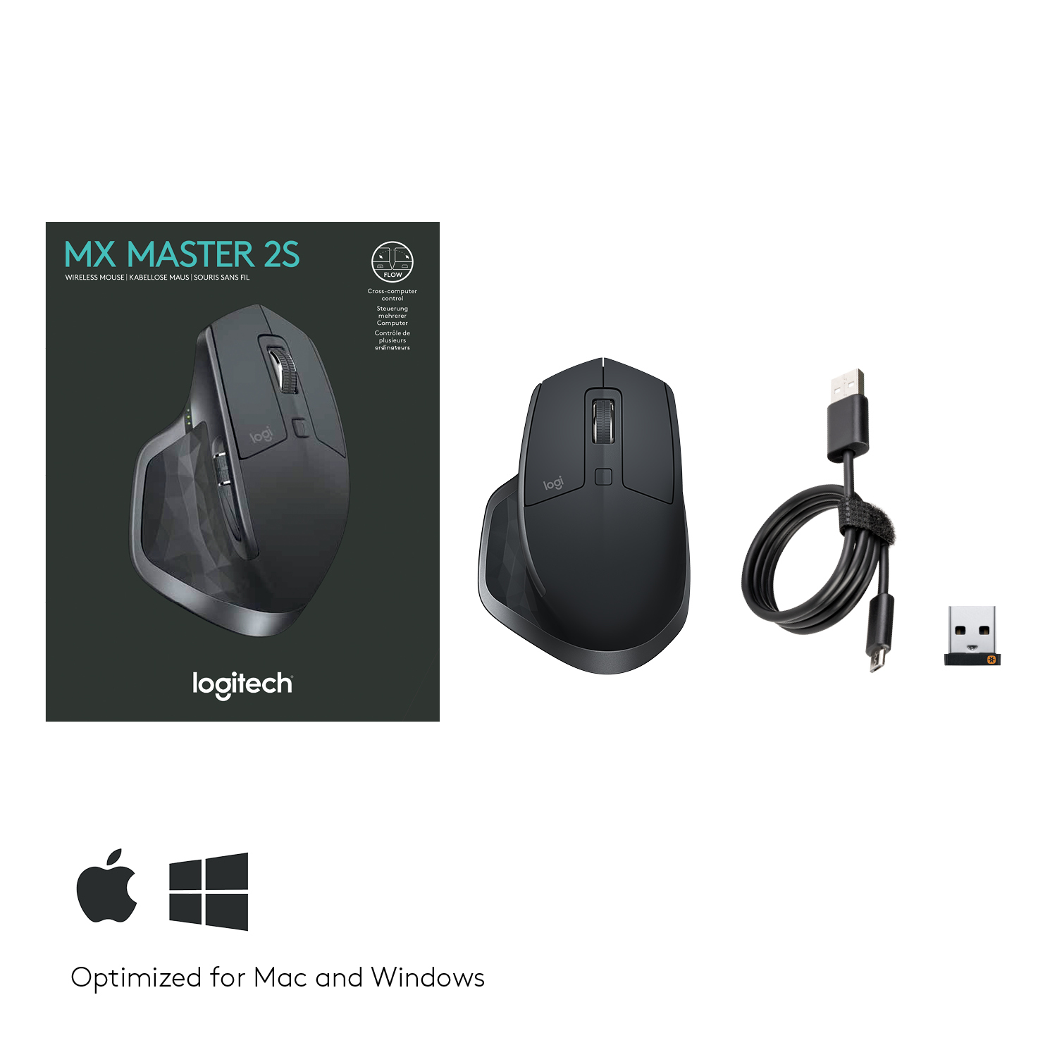 Logitech 910-005139 | Logitech MX 2S Wireless Right-hand Wireless + Bluetooth Laser 1000 DPI