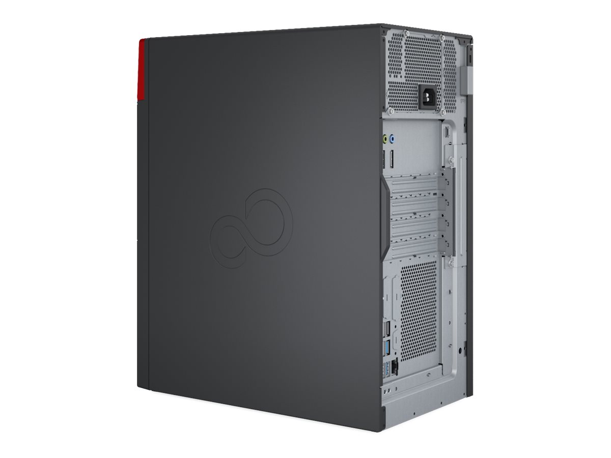 Fujitsu CELSIUS W5010 i7-10700K Escritorio Intel Core i7 32 GB DDR4-SDRAM 512 GB SSD Windows 10 Pro Puesto de trabajo Negro, Rojo