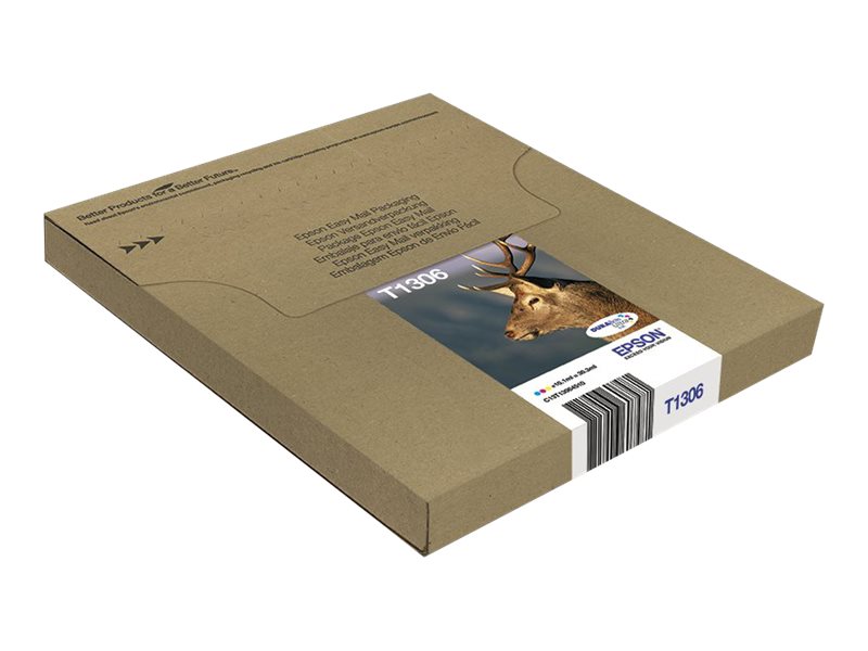 Epson Stag Multipack 3 colori T1306 DURABrite Ultra Ink in confezione Easy Mail Packaging