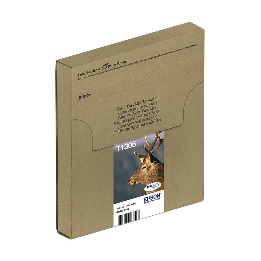 Epson Stag Multipack 3 colori T1306 DURABrite Ultra Ink in confezione Easy Mail Packaging