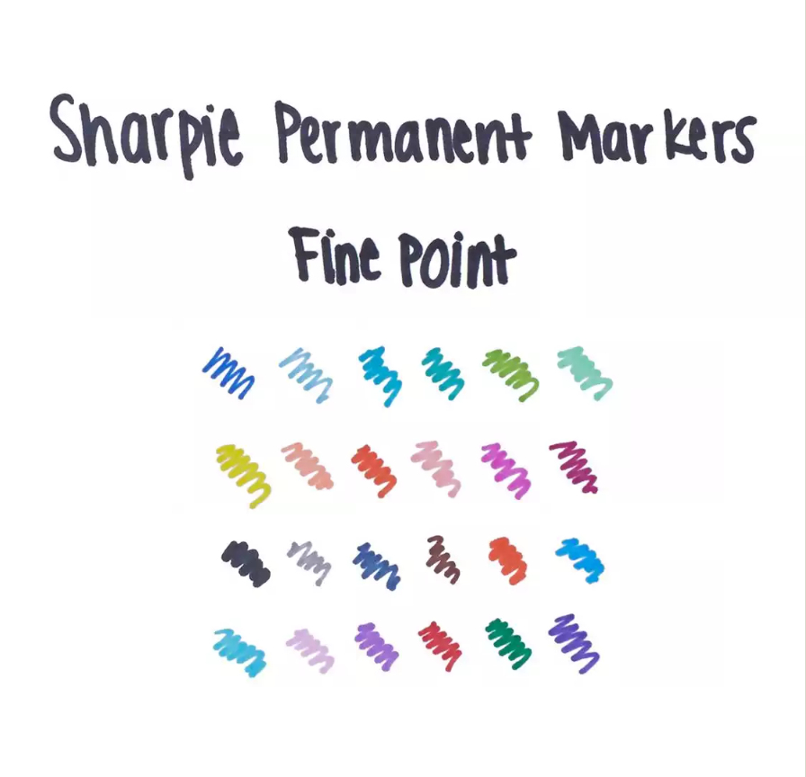 Sharpie Fine Point marcatore permanente Punta sottile Nero 12 pz