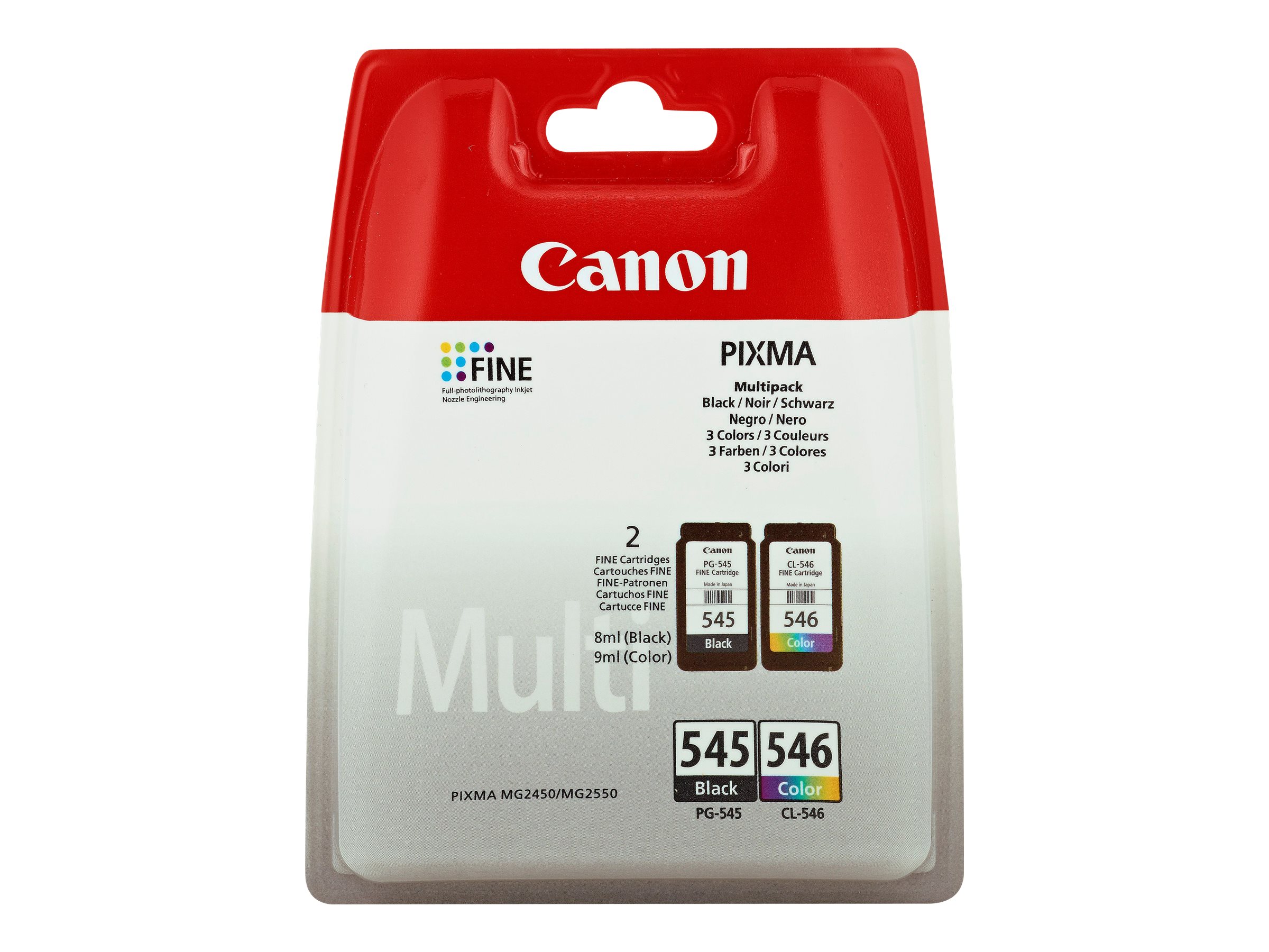 Canon PG-545/CL-546 Multipack cartuccia dinchiostro 2 pz Originale Nero, Ciano, Magenta, Giallo