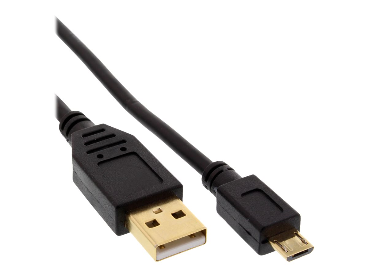 InLine Micro USB 2.0 Cable USB Type A male / Micro-B male, black, 0.3m