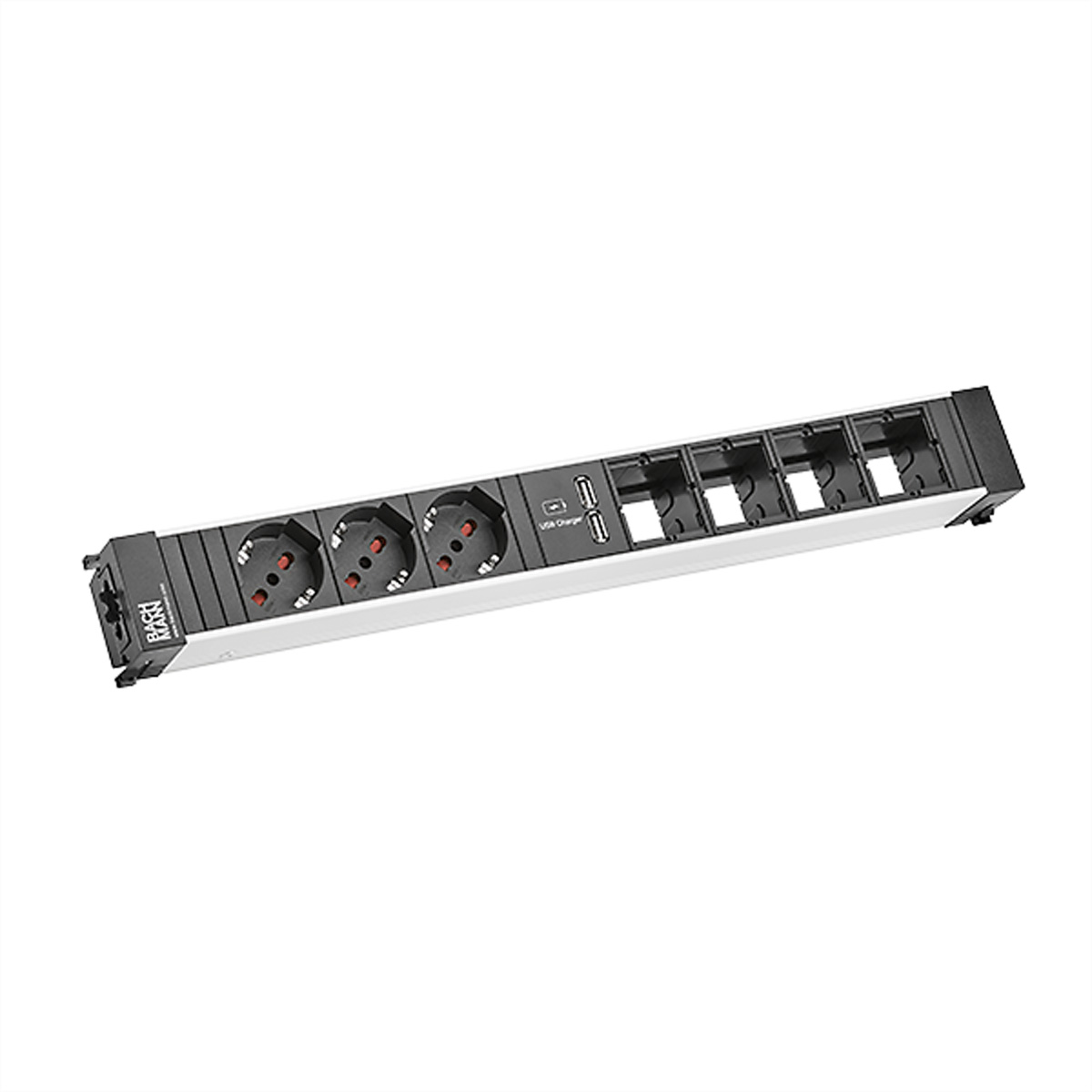 Bachmann CONFERENCE power strip ALU xIT Italian socket outlets BLK