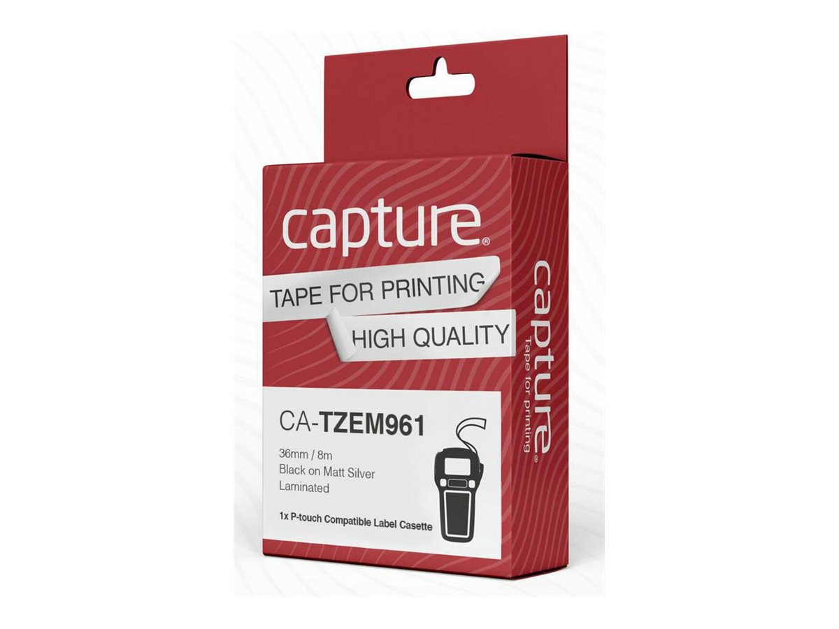 Capture CA-TZEM961 nastro per etichettatrice Nero su argento