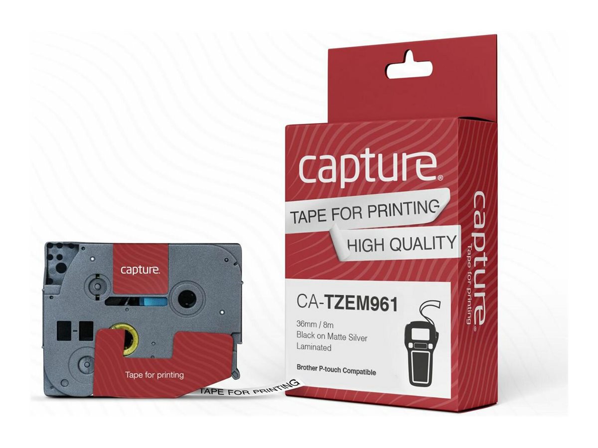Capture CA-TZEM961 nastro per etichettatrice Nero su argento