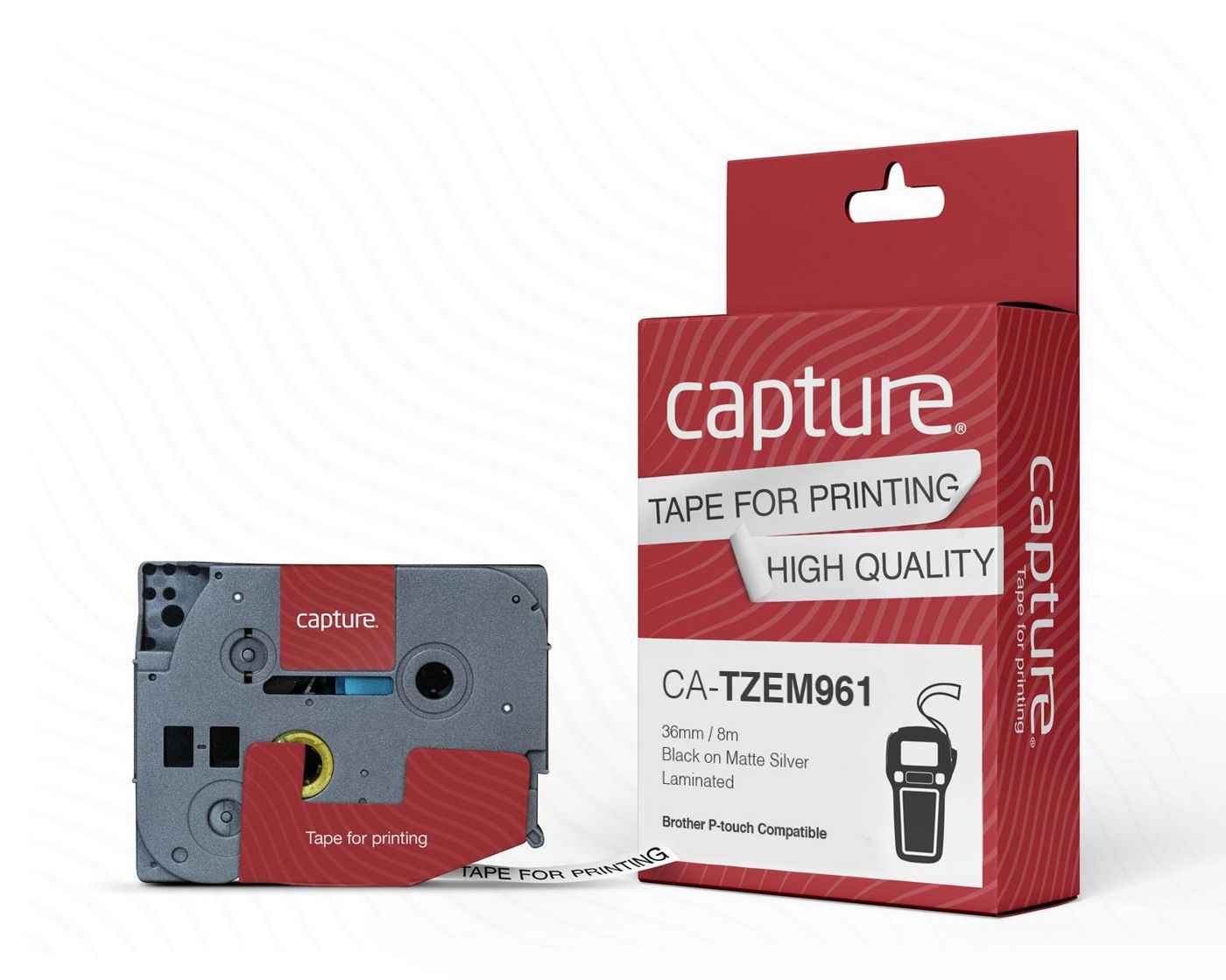 Capture CA-TZEM961 nastro per etichettatrice Nero su argento