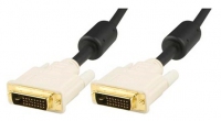 Deltaco DVI-600C-K - 5 m - DVI-D - DVI-D - Schwarz - Wei - Gold - Mnnlich/Mnnlich