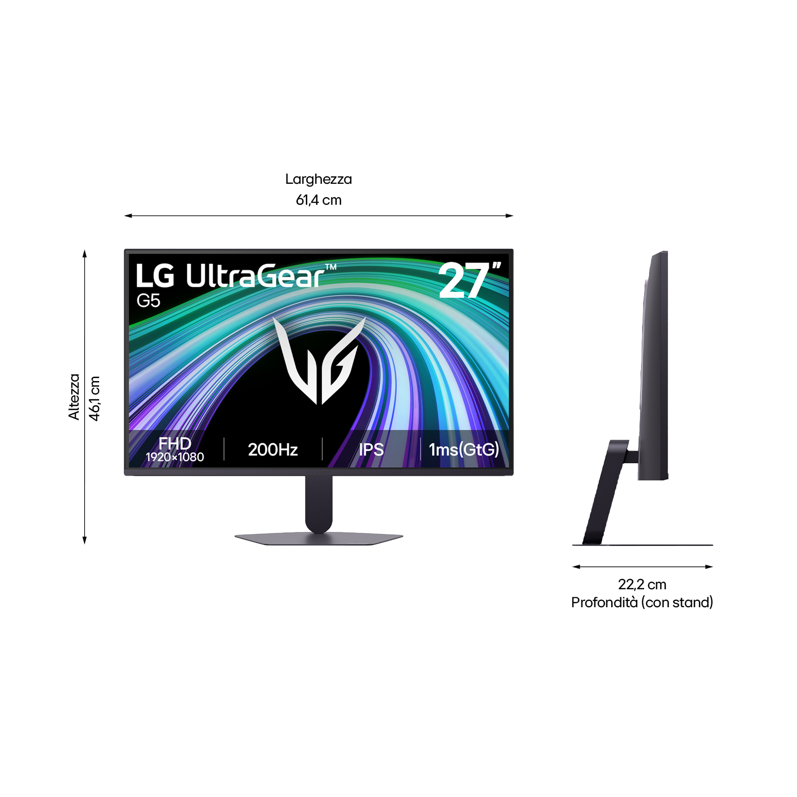 LG UltraGear 27G523B Monitor Gaming Full HD 27 IPS 200Hz 1ms
