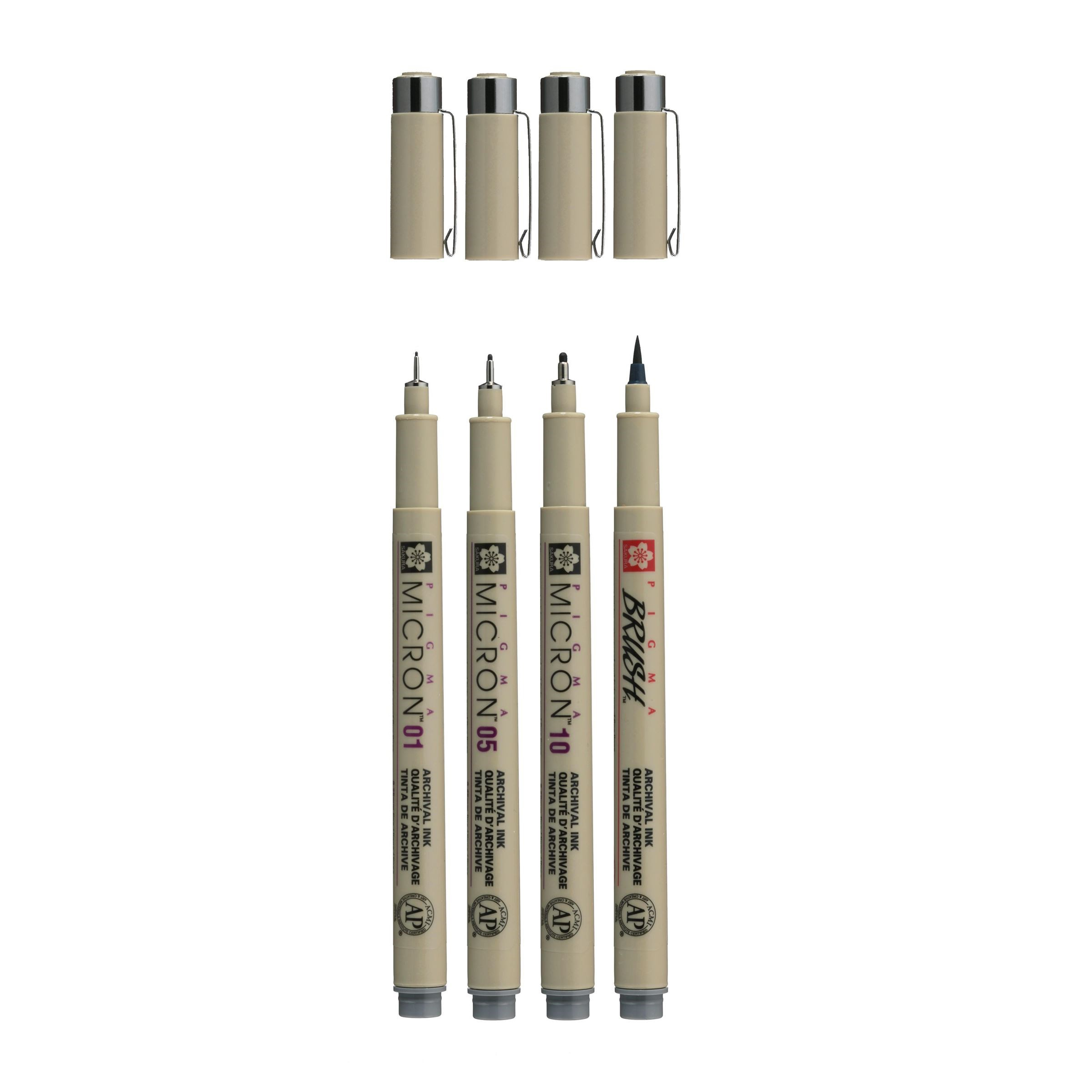 Sakura Pigma Micron Pen Set Brush, Sakura Pigment Micron Pen