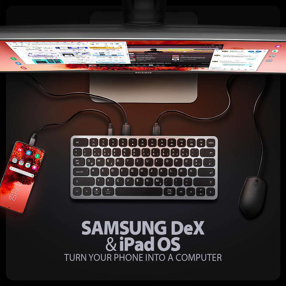 Axagon HMC-KB-GE replicatore di porte e docking station per laptop Cablato USB 3.2 Gen 1 (3.1 Gen 1) Type-C Grigio