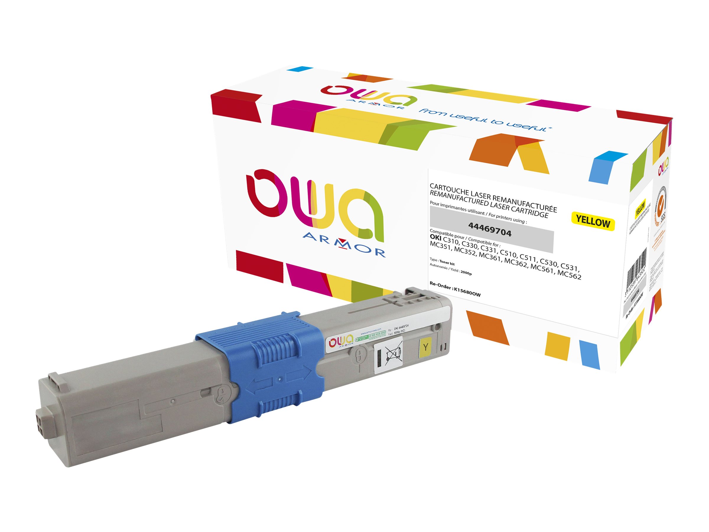 Armor OWA - Gelb - kompatibel - wiederaufbereitet - Tonerpatrone (Alternative zu: OKI 44469704)