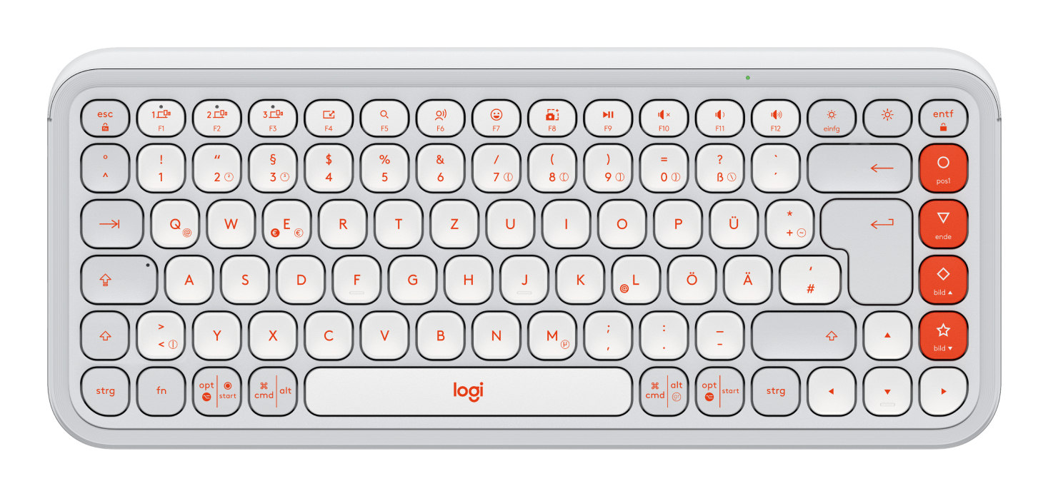 Logitech POP Icon Keys keyboard Universal Bluetooth QWERTZ German Orange, White