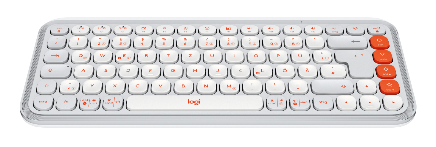 Logitech POP Icon Keys teclado Universal Bluetooth QWERTZ Alemn Naranja, Blanco