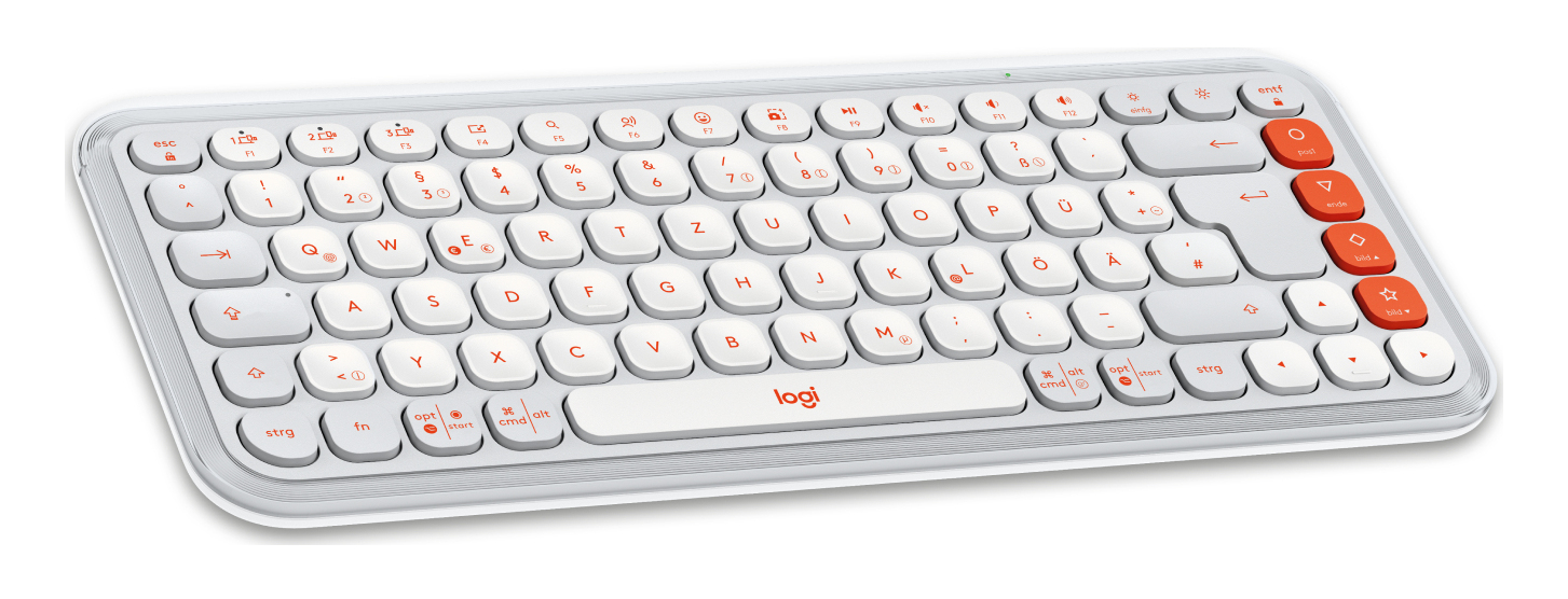 Logitech POP Icon Keys teclado Universal Bluetooth QWERTZ Alemn Naranja, Blanco
