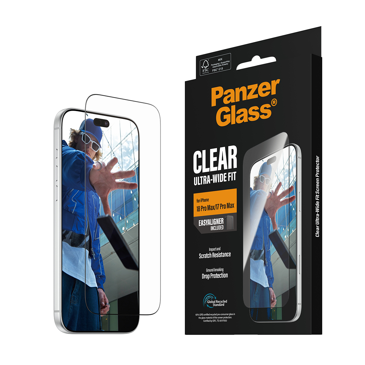 PanzerGlass Bildschirmschutz f�r Handy - Ultra-Wide Fit mit EasyAligner