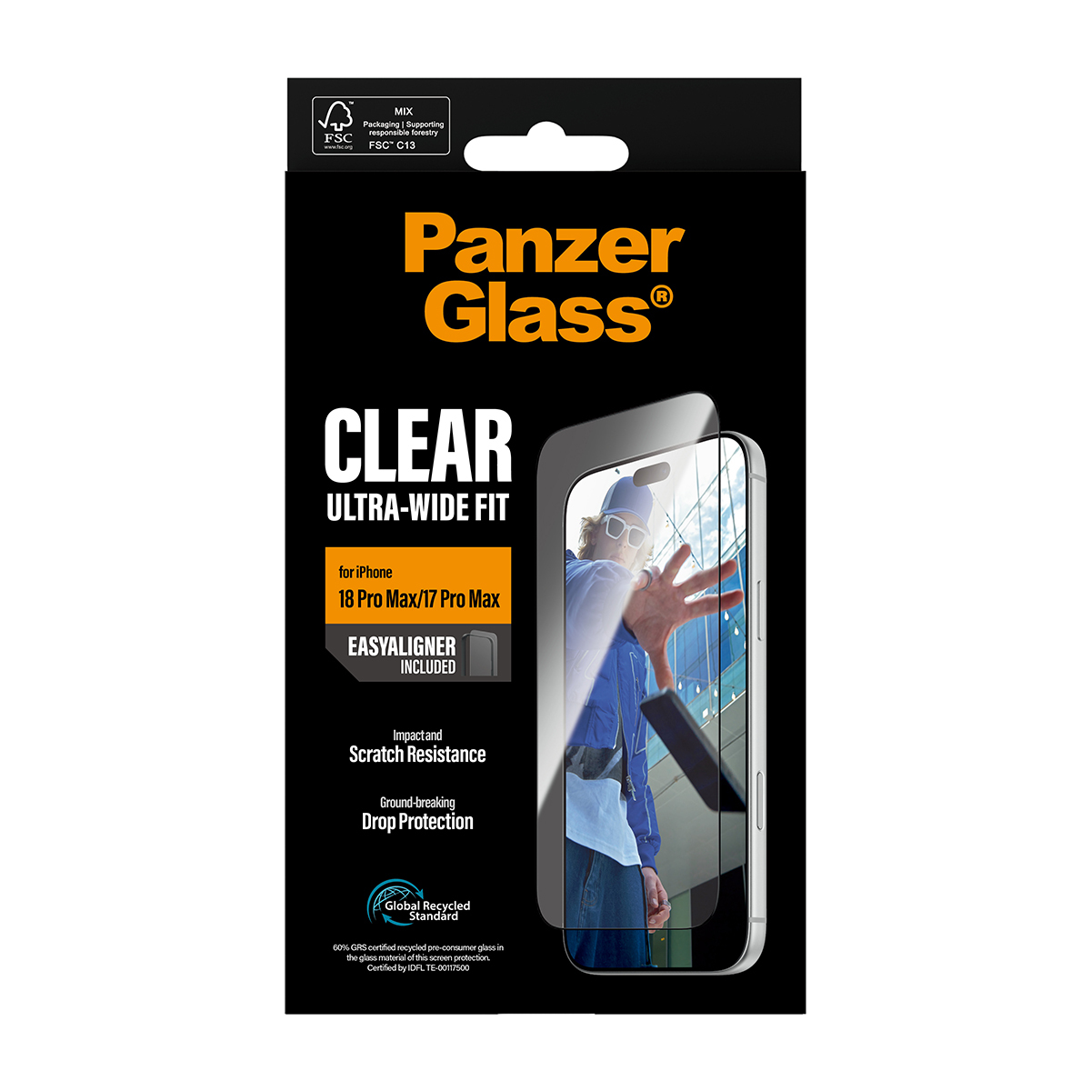 PanzerGlass Bildschirmschutz f�r Handy - Ultra-Wide Fit mit EasyAligner