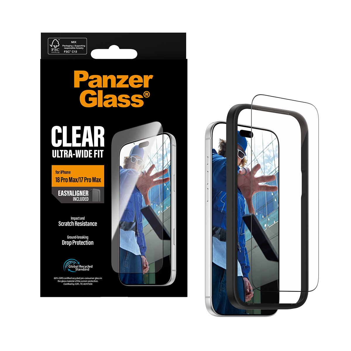 PanzerGlass Bildschirmschutz f�r Handy - Ultra-Wide Fit mit EasyAligner
