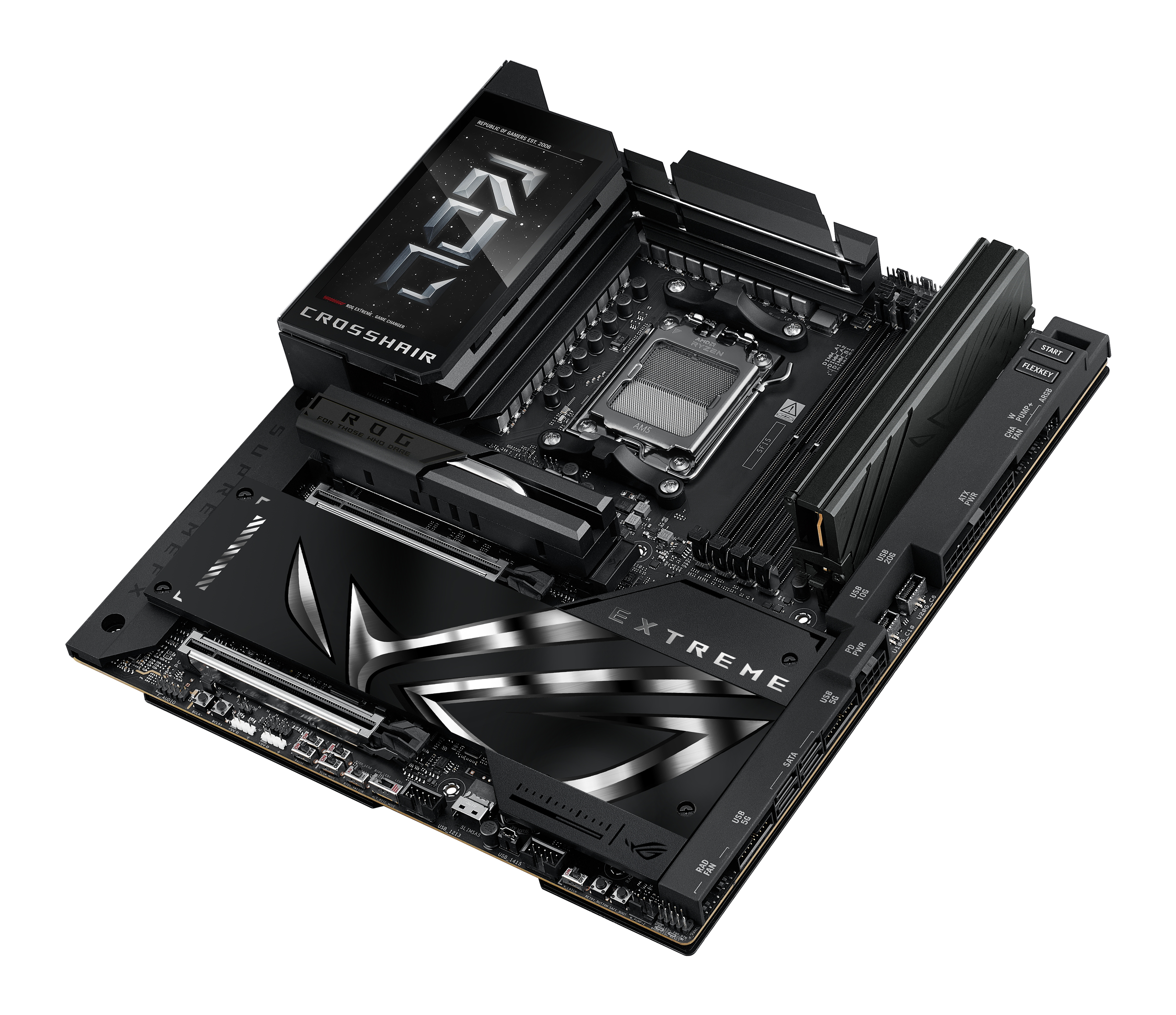 ASUS ROG CROSSHAIR X870E EXTREME - Motherboard - ATX - Socket AM5 - AMD X870E Chipsatz - USB4, USB-C 3.2 Gen2, USB 3.2 Gen 2, USB-C 3.2 Gen 2x2, USB 3.2 Gen 1 - Wi-Fi 7, Bluetooth, 5 Gigabit Ethernet, 10 Gigabit LAN - Onboard-Grafik (CPU erforderlich)