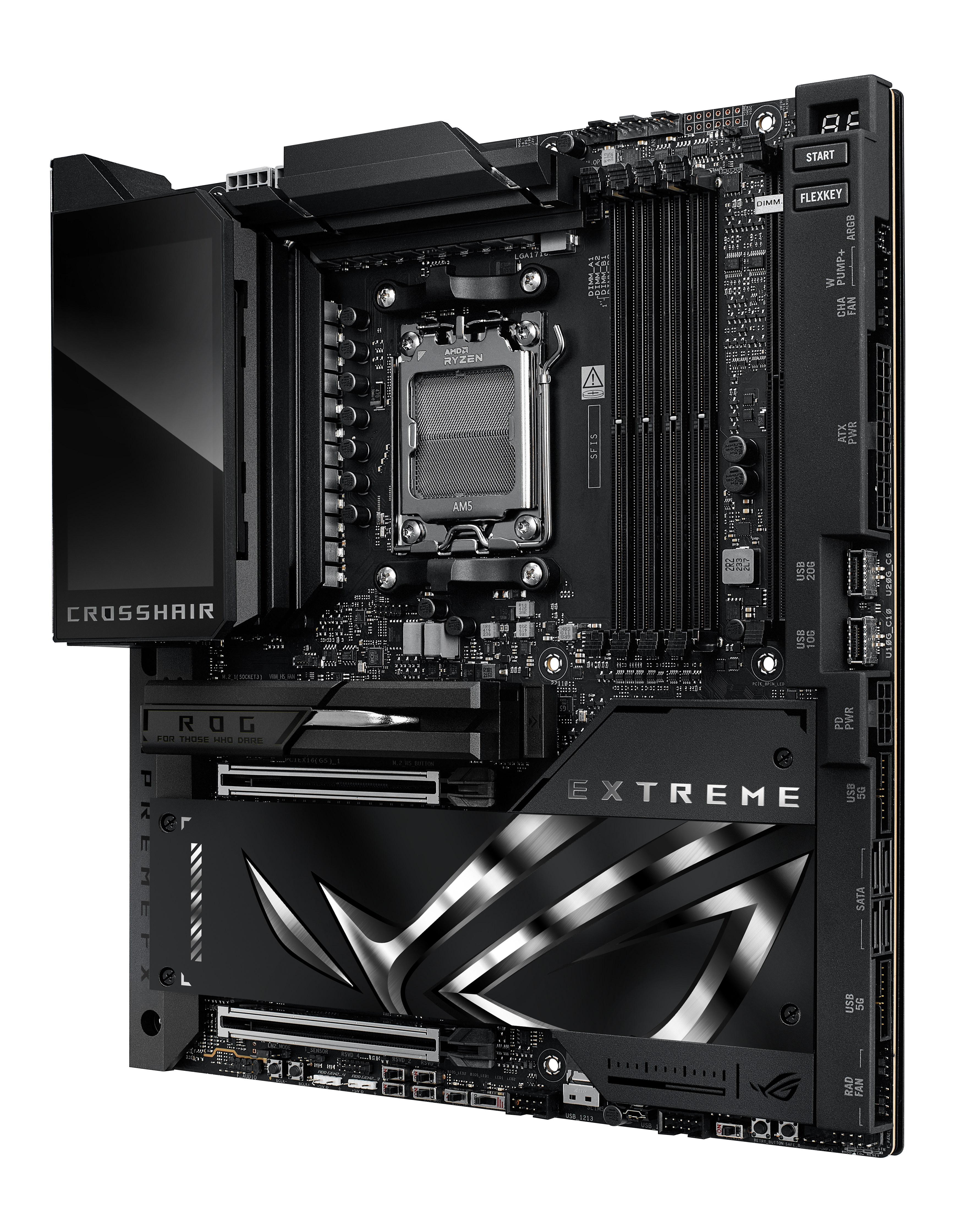 ASUS ROG CROSSHAIR X870E EXTREME - Motherboard - ATX - Socket AM5 - AMD X870E Chipsatz - USB4, USB-C 3.2 Gen2, USB 3.2 Gen 2, USB-C 3.2 Gen 2x2, USB 3.2 Gen 1 - Wi-Fi 7, Bluetooth, 5 Gigabit Ethernet, 10 Gigabit LAN - Onboard-Grafik (CPU erforderlich)